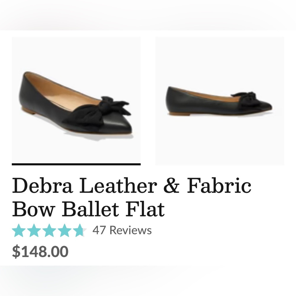 Jack Rogers Black Leather Bow Flats